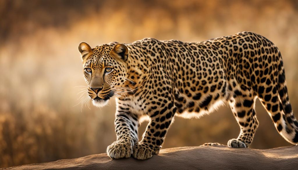 Krafttier Leopard mit starker Haltung