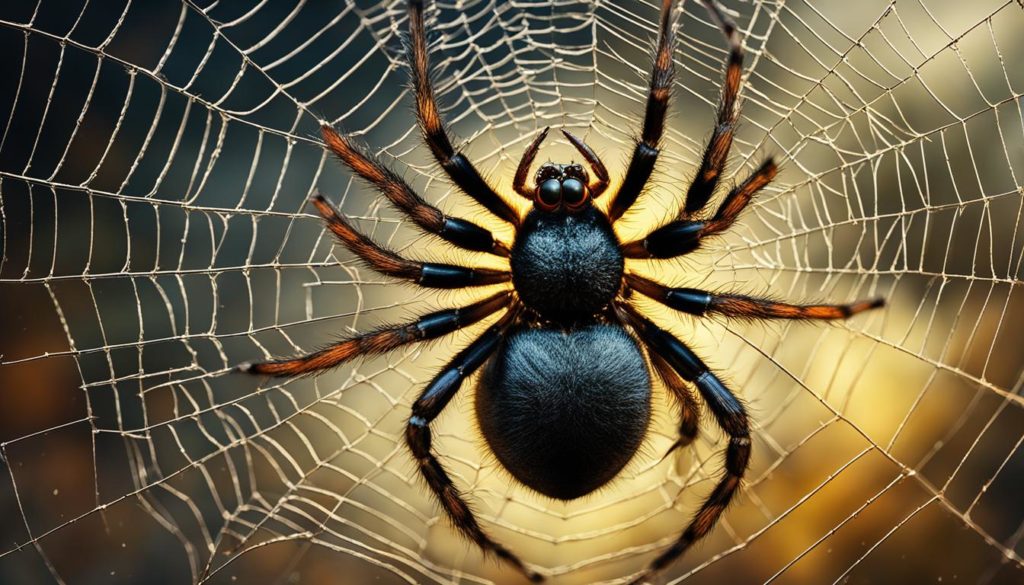 Spinne mit Web