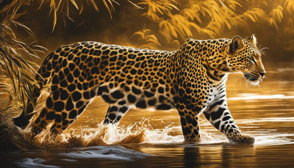 Wildheit des Krafttier Leopards