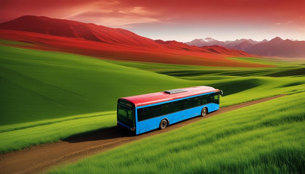 Bus in einer Landschaft