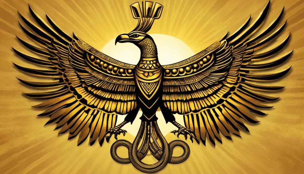 Das Symbol der ägyptischen Sonnengottheit Ra in der ägyptischen Mythologie