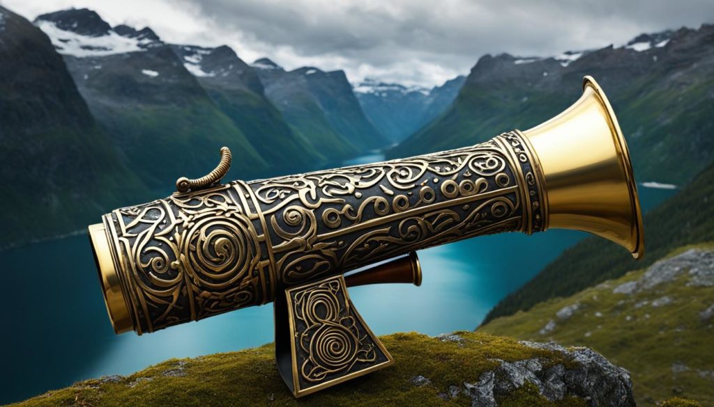Das mystische skandinavische Horn in Ritualen