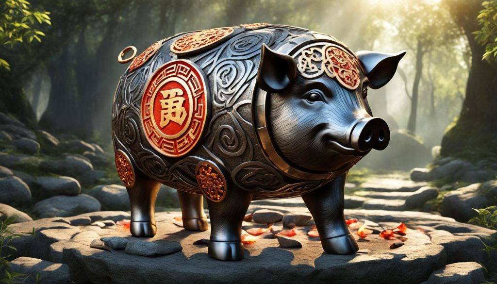 Elemente im chinesischen Tierkreis für das Zeichen Schwein