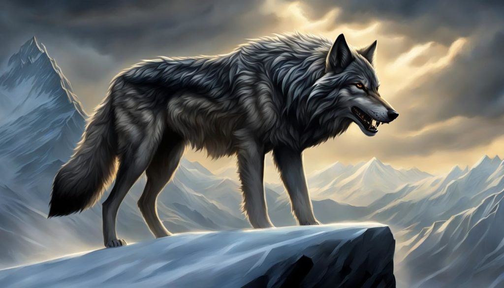 Fenrir der mächtige Wolf in nordischen Sagen