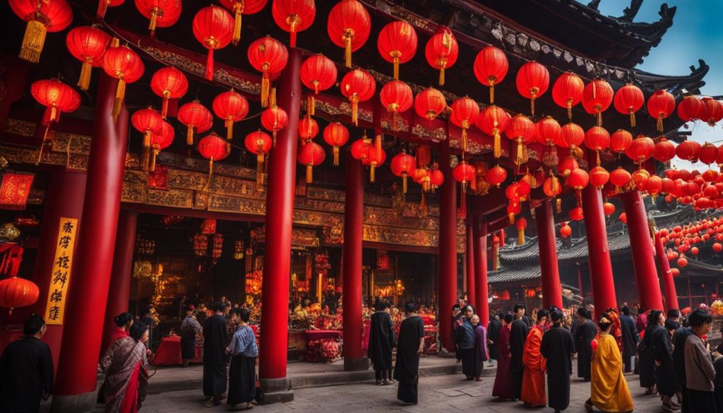 Tempelfest beim chinesischen Neujahr