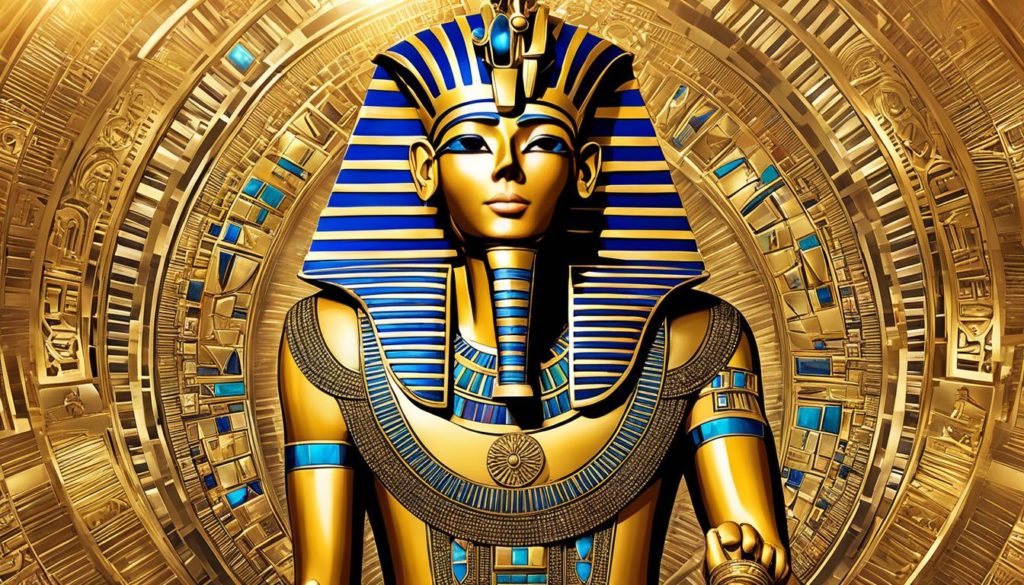 ägyptischer Pharao und Ra-Sonnengott