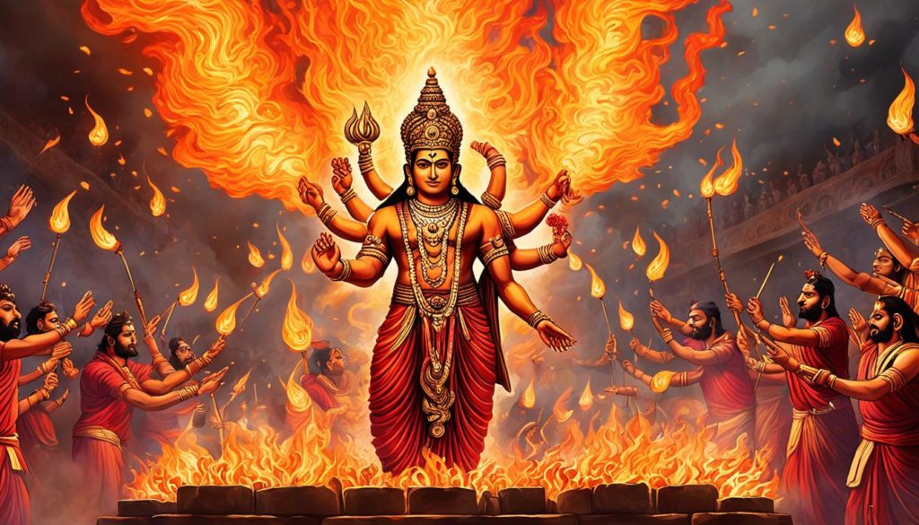 Agni - Gott des Feuers in hinduistischen Ritualen