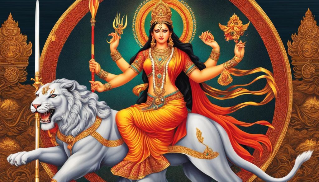 Hindu-Kunst Darstellung von Durga