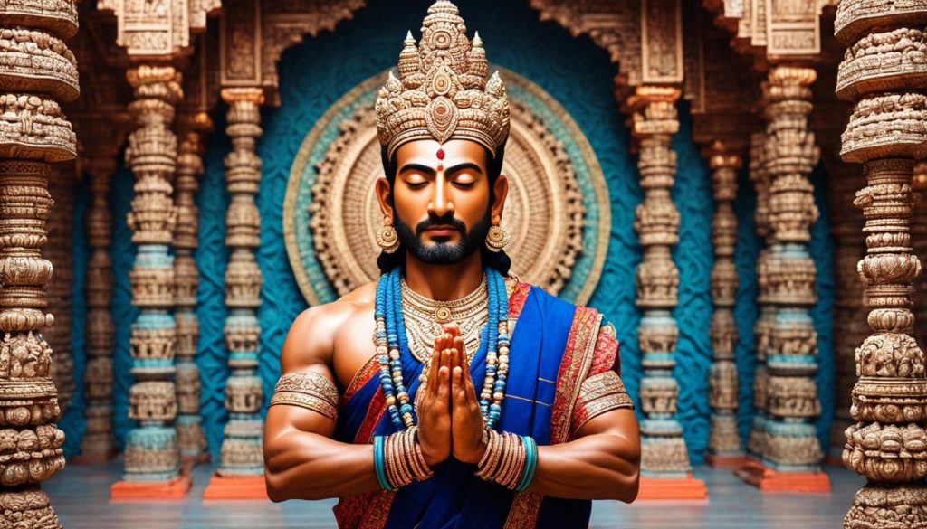 Hinduistische Prayer vor Vishnu