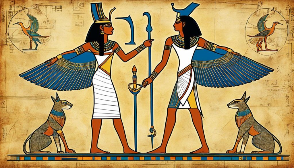 ägyptische Mythologie und Göttin des Himmels Neith