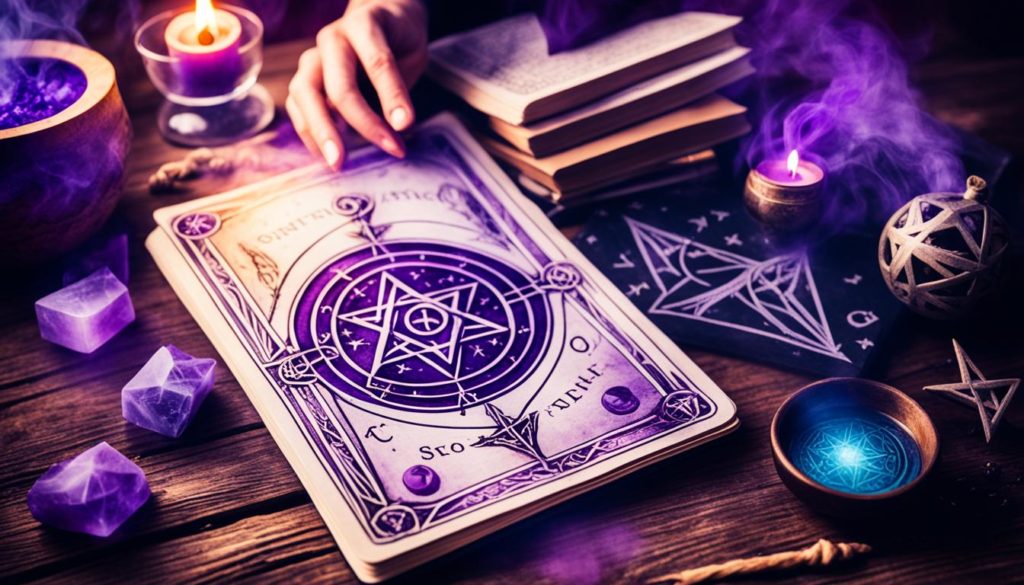 Spirituelle Symbiose von Tarotkarten und Hexerei
